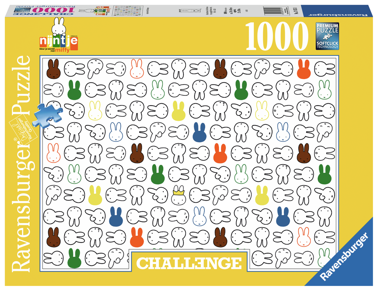 Ravensburger Nijntje - Challenge Puzzel (1000 stukjes) - Multicolour