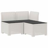 vidaXL 3-zits tuinbank met kussens in rattanlook PP Wit