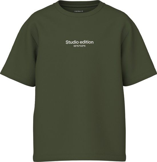 NAME IT NKMBRODY SS NREG TOP NOOS Jongens T-shirt - Maat 158/164 - Groen met Print