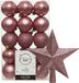 Decoris Kerstballen 30x kunststof 6 cm - oudroze