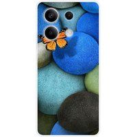 Xiaomi Redmi Note 13 5G Blue Pebble Butterfly Silicone Case