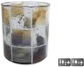 cosydecor Bougeoir en verre Blocks 11x11x13cm marron