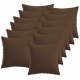 vidaXL - Kussensloop - 12 stuks - HEERLEN - Bruin - 50 x 50 cm - Katoensatijn