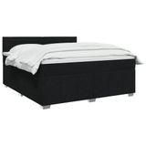 vidaXL Boxspringbed met matras met hoofdeinde Zwart 180 x 200 cm Stof
