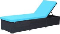 vidaXL Ligbed met kussen poly rattan zwart