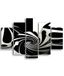 Homemania Wandrek, 5 stuks, Abstract for Living, Room-Multicolor, MDF, 95 x 0,3 x 60 cm