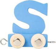 Small Foot Houten Lettertrein Blauw - S - 12 stuks