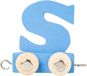 Small Foot Houten Lettertrein Blauw - S - 12 stuks