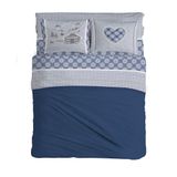 PENSIERI DELICATI Beddengoedset voor tweepersoonsbed, 100% katoen, 180 x 200 cm, inclusief hoeslaken, dekbedovertrek en 2 kussenslopen, gemaakt in Italië