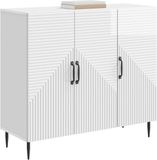 vidaXL Dressoir Hoogglans Wit 89 x 34,5 x 80 cm Bewerkt hout