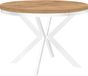 Table à manger "ENDIK" blanc, 100/200 cm extensible, chêne "Craft Gold" avec piètement annulaire – Industriel, style Loft