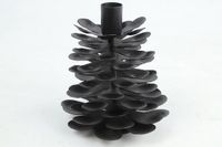 Countryfield kandelaar speelgoed dennenappel Sven zwart 15 cm