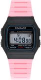 Radiant RA561604 Dames Polshorloge Digitaal Zwart/Roze Siliconen Band 35mm