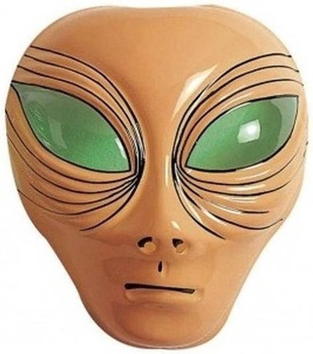 - Alien verkleed masker bruin voor volwassenen - Buitenaards wezen verkleed accessoires - Feest gezichtsmaskers