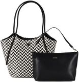 GUESS shopper schoudertas Tessi 2 in 1 Tote Black Multi zwart