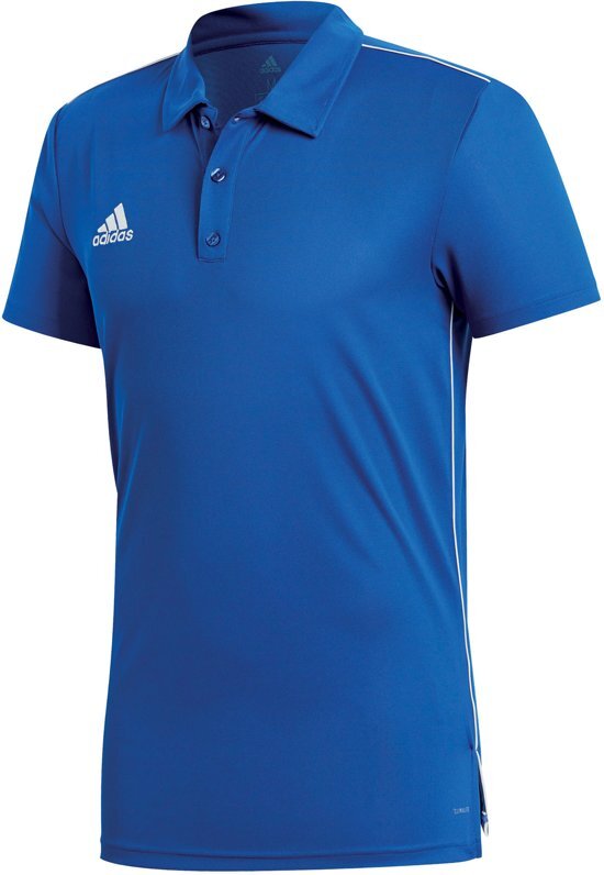 Adidas Core 18 Polo Heren Sportpolo - Maat S - Mannen - blauw/wit