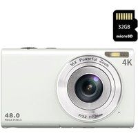 Digitale compact camera SZSMART DC402AF 48MP 4K resolutie 2, 8 inch scherm + 32GB - wit