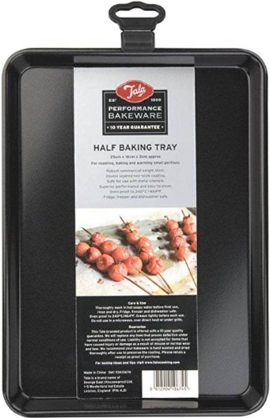 Tala Performance Bakplaat - Half - 25 x 18 x 2 cm - Zwart