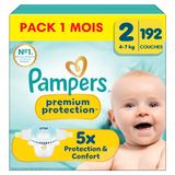 Pampers Premium Protection Couches Taille 2 x192 Pack 1 Mois