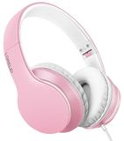 Merkloos Koptelefoon hoofdtelefoon met microfoon - Bedraad - 1,45 m - Parel roze