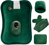 Vulpes Goods Elektrische kruik - Zacht flanel - Groen 4-delige Set