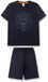 Sanetta Pyjama Heren Donkerblauw Katoenmix Korte Mouw Printopdruk Maat 152