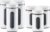 Zeller - 6x Keuken Voorraadpotten RVS - 2 Formaten 900 ml en 1200 ml