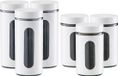 Zeller - 6x Keuken Voorraadpotten RVS - 2 Formaten 900 ml en 1200 ml