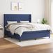 vidaXL Boxspringbed met matras, bleu, 180x200 cm, gestoffeerd