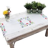 Trimits Borduurset - Tafelloper - Inclusief bedrukte stof, draad, naald en handleiding, 40 x 100 cm, paddenstoelen