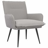 vidaXL Fauteuil Lichtgrijs Bouclé
