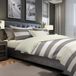 The One towelling The One Bedding Dekbedovertrek Strepen - 140 x 220 cm - Eenpersoons - 1 Kussensloop - Katoen - Crème & Taupe