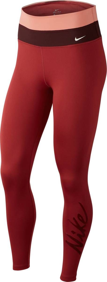 Nike W Nk Pwr 7/8 Tght Hbr 2 Dames Sportlegging - Cedar/Pink Quartz/Mahogany/White - Maat XL