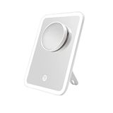 EMKE Make-upspiegel met verlichting, dimbare tafelspiegel, make-upspiegel met ledlicht, 180 graden draaibaar, directe USB-voeding, make-upspiegel met 1/3 x vergroting voor make-up, scheren enz.