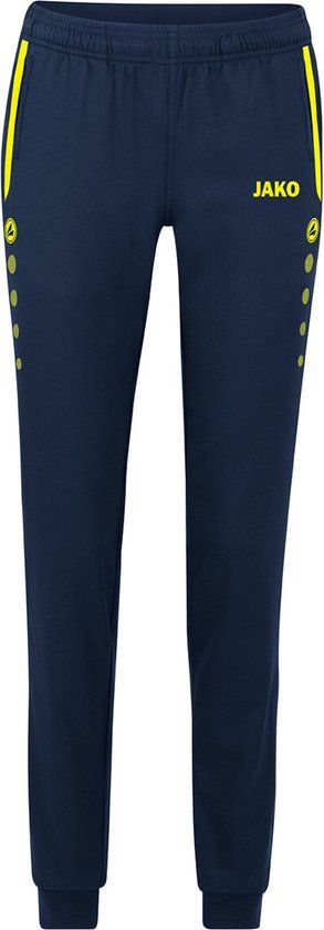 Jako Allround Vrijetijdsbroek Dames - Marine / Fluogeel Maat 42