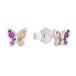 s.Oliver oorknopjes 925 Sterling zilveren kinderoorbellen, met synthetische zirkonia, 0,5 cm, multicolor, vlinder, geleverd in een sieradendoosje, 2031532