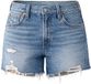 Levis Ribcage Short Zip Blauw Katoen High Waist Vrouwen W25