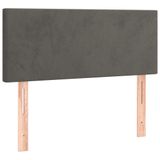 vidaXL Boxspringbed met matras en LED-verlichting, donkergrijs, 160x200 cm, fluweel
