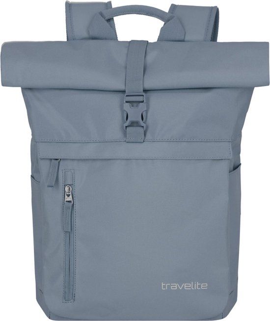Travelite Basics Rollup Backpack Blue/Grey 35L - 16 inch Laptop Compartment