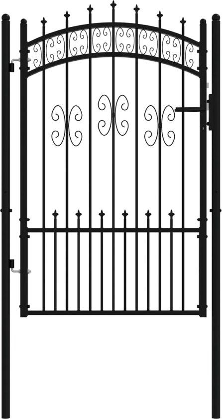vidaXL - Enkele tuinpoort - 103x200 cm - groen - staal