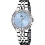 Festina F16867/4 Dames Polshorloge Blauw Mineraalglas Staal Zilverkleurig