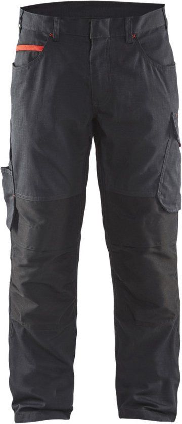 Blaklader Service werkbroek met stretch zonder spijkerzakken 1495-1330 - Zwart/Rood - C152 - Lang