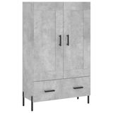 vidaXL Hoge kast, betonkleur, 69,5 x 31 x 115 cm, houtvezelplaat