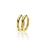 ZINZI 17mm goldplated zilveren oorringen glad met 2mm buisdikte en luxe klapsluiting ZIO402G