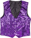 Widmann Pailletten Vest Paars Large Carnaval kostuum Verkleedkleding