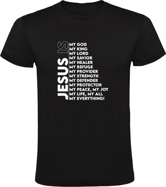 Jesus is my god Heren T-shirt - Zwart - Maat L