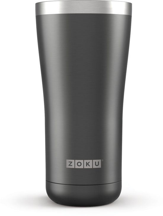 Zoku Hydration Drinkbeker - 3 in 1 - RVS - 591 ml - Zilverkleurig