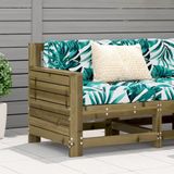 vidaXL Banc de jardin avec accoudoir et coussins pin imprégné