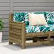 vidaXL Banc de jardin avec accoudoir et coussins pin imprégné
