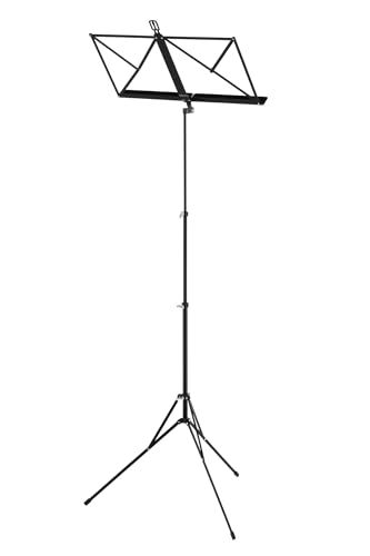 Wittner Muziekstandaard 961d – zwart, opstelhoogte 48-114 cm, compact opvouwbaar, Made in Germany